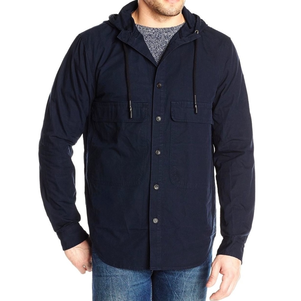 Steven Alan Men's Hooded CPO Shirt / Jacket, Navy